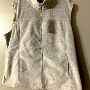 Womens gray fleece vest.